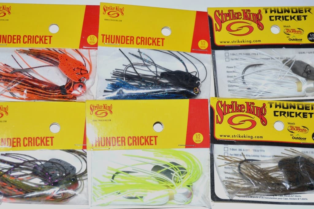 6 lures strike king thunder cricket bladed vibrating swim jig 1/2oz assortment - Image 1