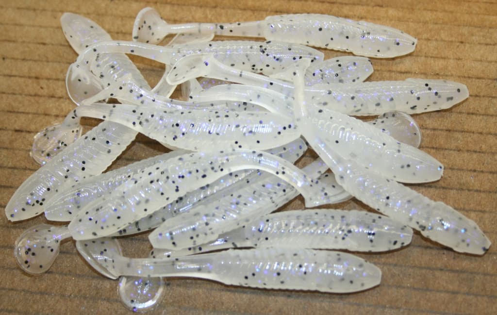 3.5" Swim Minnow Violet Pepper Paddle Tail Swimbait Trailer for A Rig 50 pack - Image 2