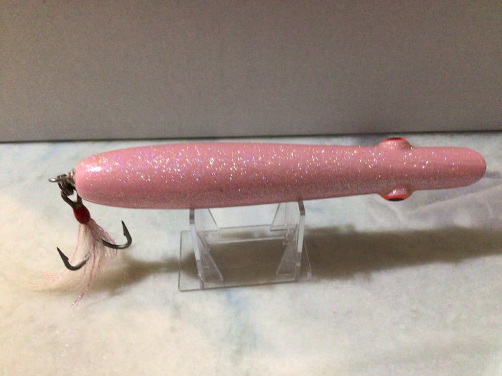 Plugcaster Pencil Poppers. Lot of 3. Saltwater Lures. Pink. New & Used. - Image 9