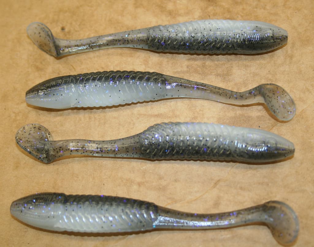 5" Swim Minnow Crystal Shad Paddle Tail Swimbait Trailer for A Rig 50 pack bulk  - Image 1