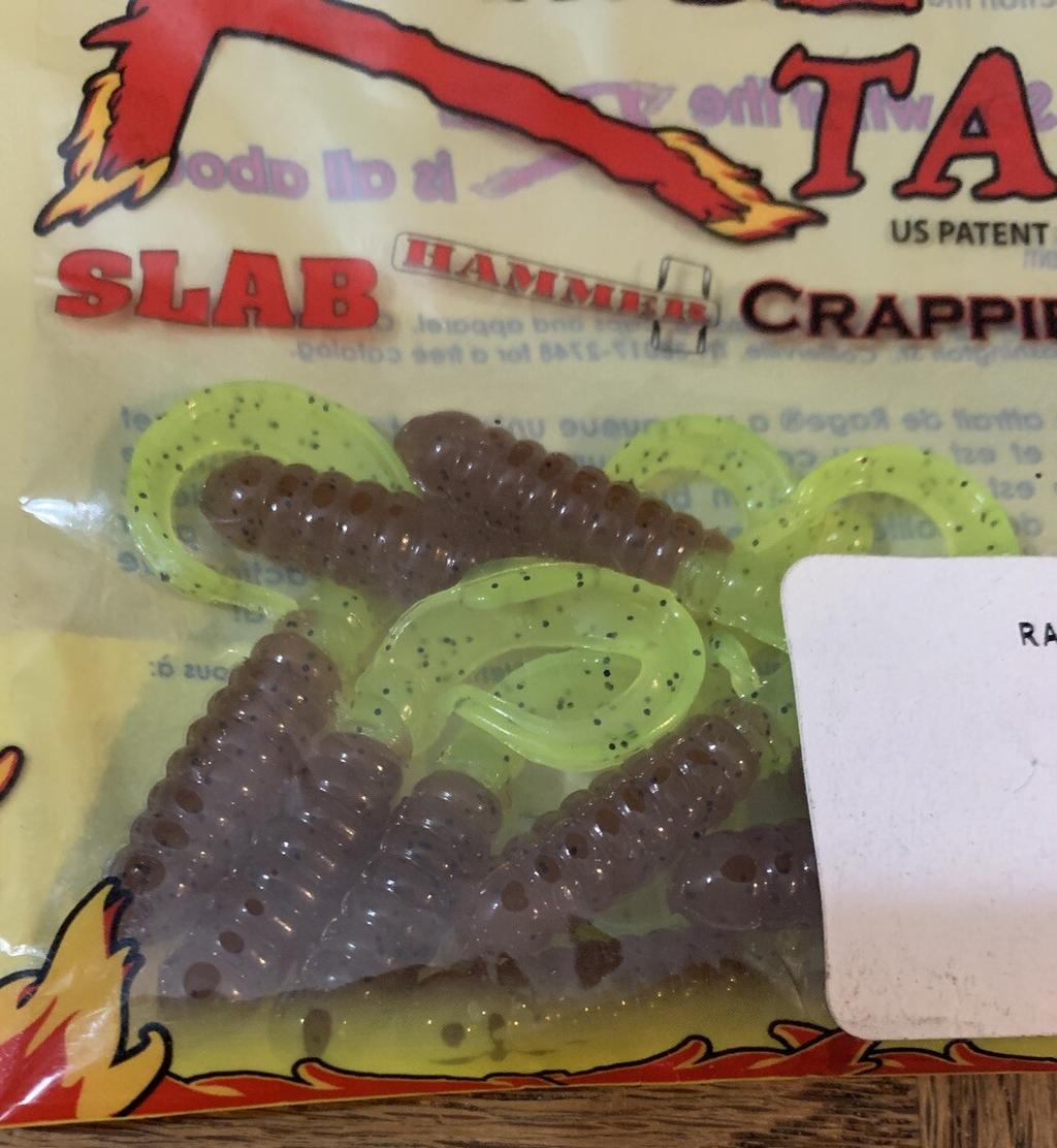Rage Tail Strike King 2” Crappie Grub Pumpkinseed Chart-1pk of 10pcs-NEW - Image 2