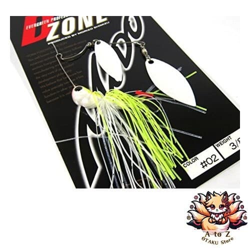 NEW Evergreen Spinnerbait D-Zone Double Willow Leaf 3/8oz White Chartreuse #02 - Image 1