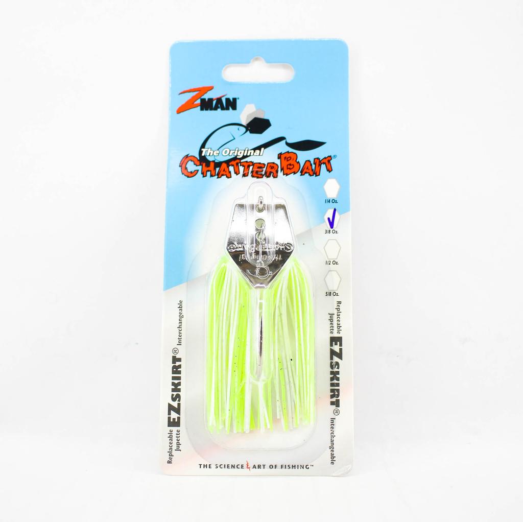 Zman Chatterbait 3/8 oz Sinking Lure Chart White (0096) - Image 1