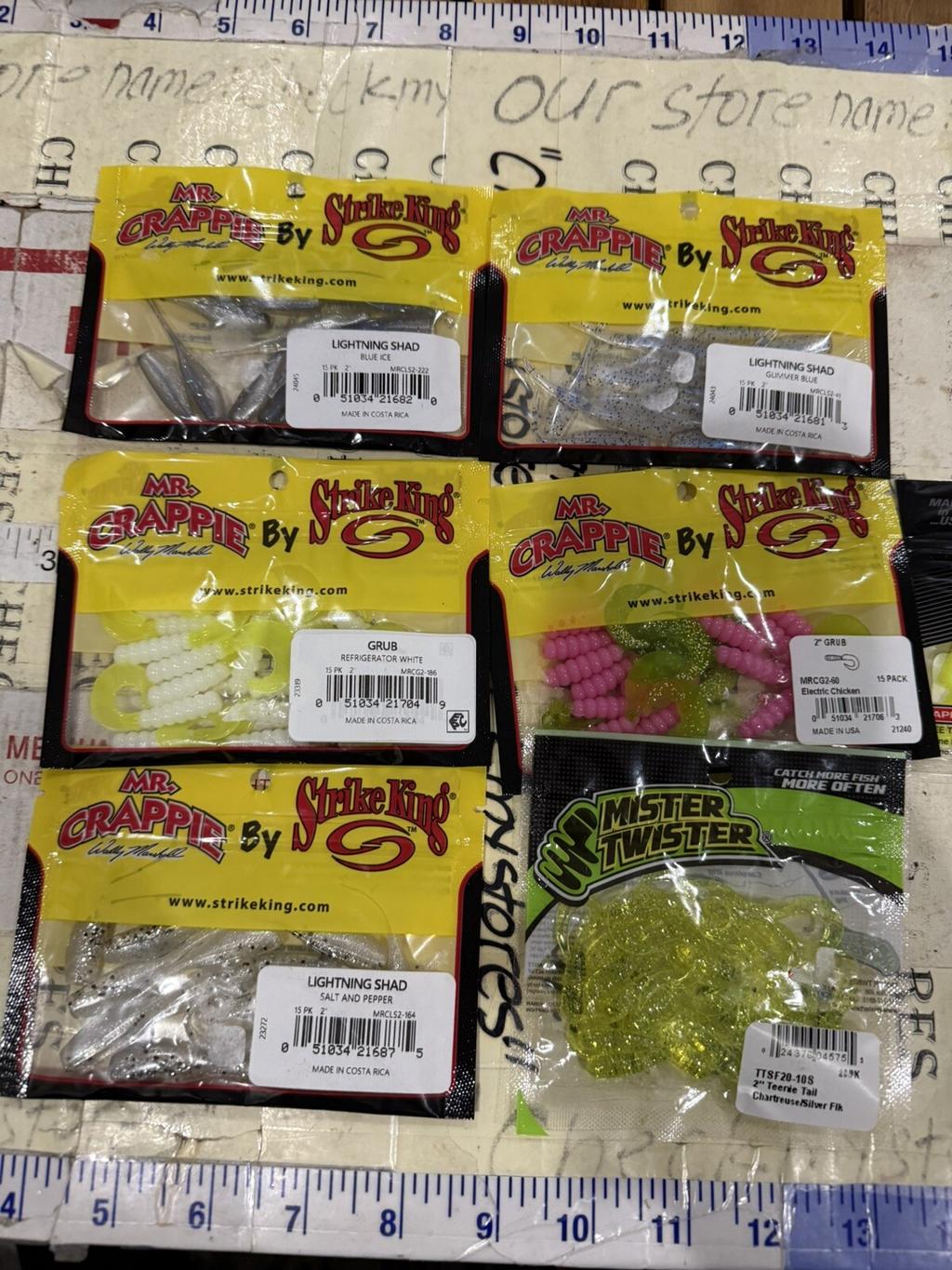 7X Mix Lot Strike King Panfish Mr Crappie Curly Tail Grub Fishing Lures - Image 7