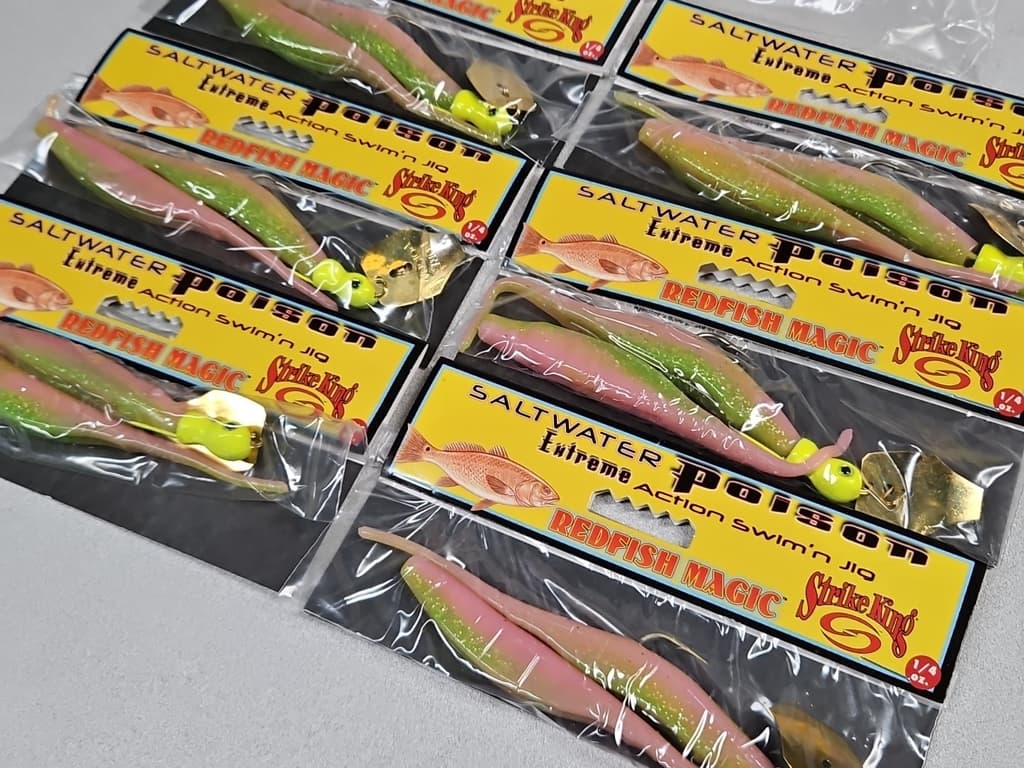 (6) Strike King 1/4oz Redfish Magic SALTWATER POISON SWIM'N JIG...#860...NOC!!! - Image 2