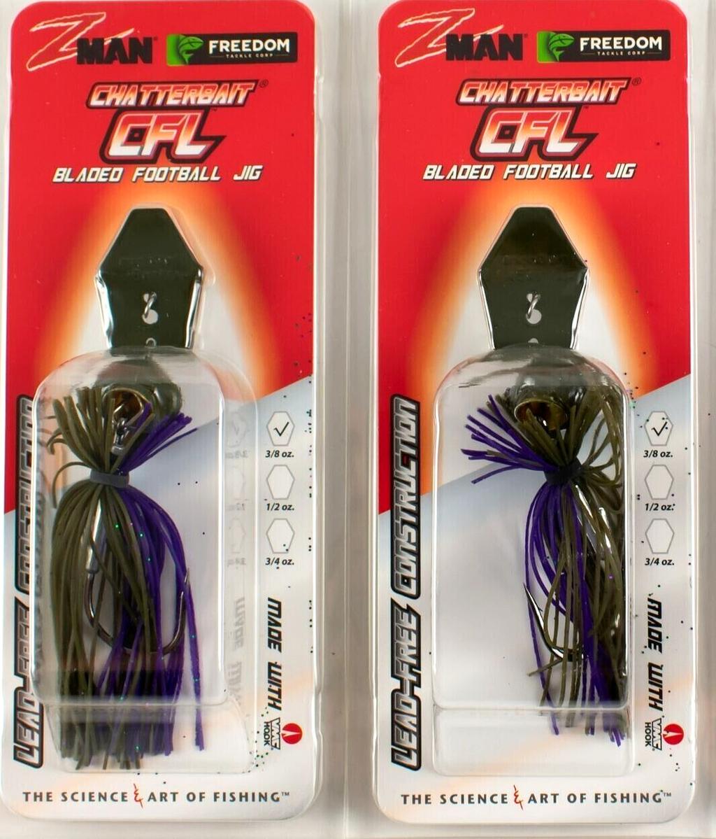 (LOT OF 2) Z-MAN CHATTERBAIT CFL JIG 3/8OZ CBCFL38-06 MONEY MAKER BN2318 - Image 1