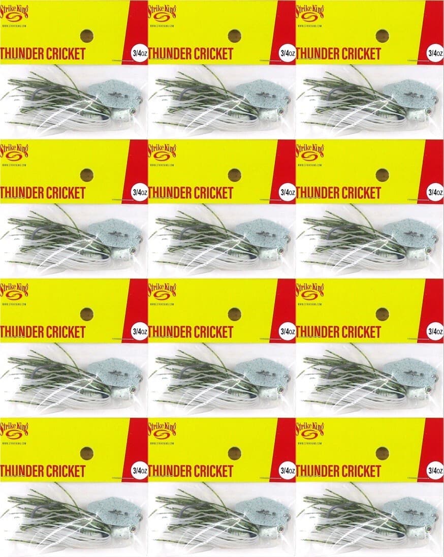 (12) Strike King 3/4 Oz Thunder Cricket Bladed Vibrating Jigs Olive Shad New - Image 1