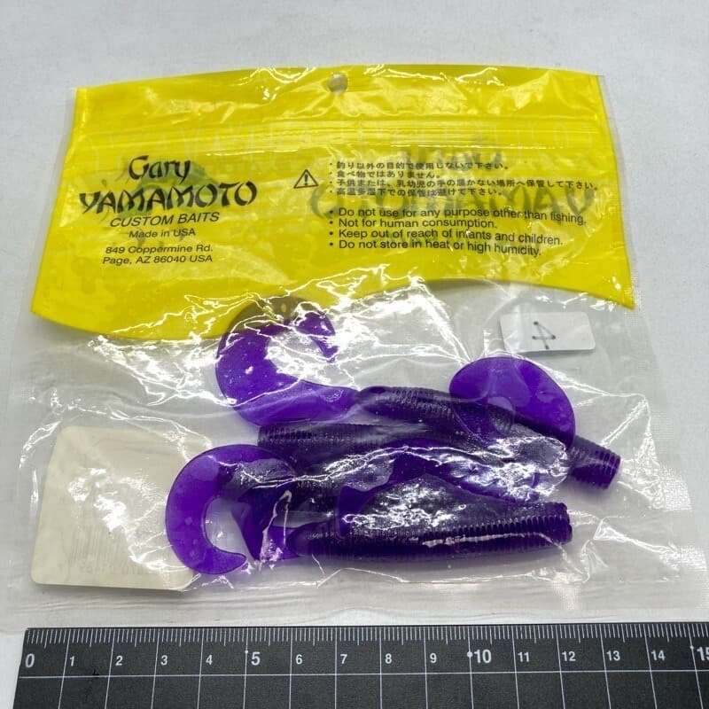 818320 Gary Yamamoto 6 Inch Jumbo Gloves 4 Pieces 006 Grape Condition B - Image 2