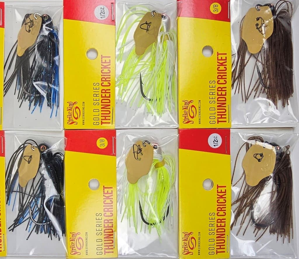 (Lot of 6) Strike King Gold Series Thunder Cricket Vibrating Blade Jig 3/8-1/2oz - Image 3