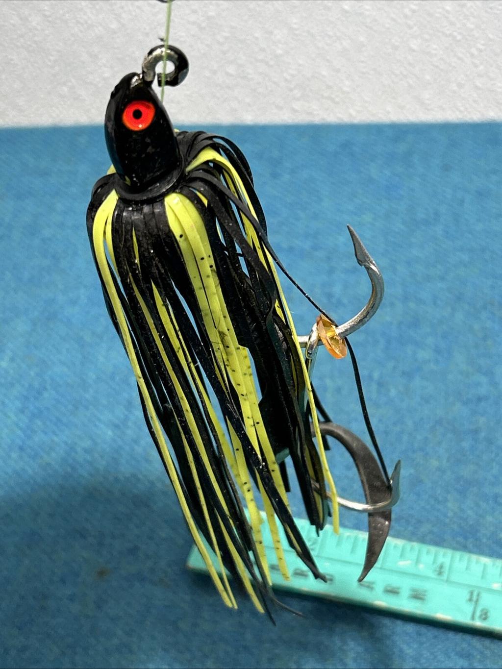Large Original Chatterbait Black Green And Yellow Fishing Lure - Image 7