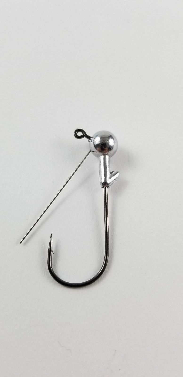 25- 1/8oz 3/0 Weedless Jighead Wire STRAIGHT EYE Grub Head Swimbait Umbrella Rig - Image 1