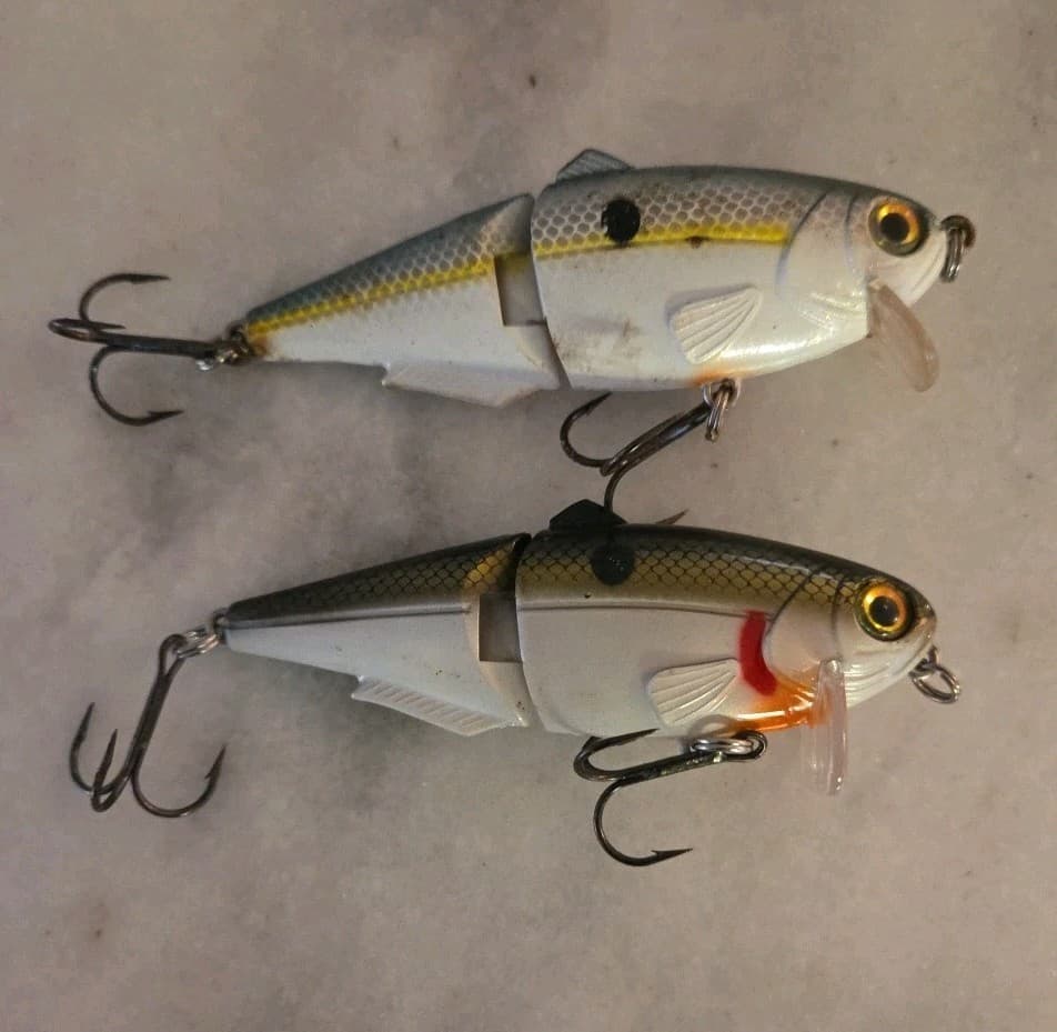 Lot Of (2) Strike King Wake Shad King Shad 4" Swim Bait Wake Bait Jointed Bass - Image 2