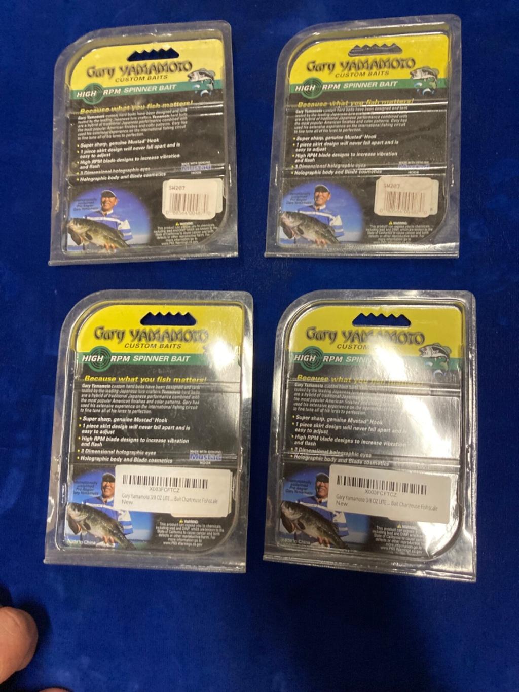 Lot OF 4 Gary Yamamoto Spinnerbait 3/8 OZ  CHARTREUSE FISHSCALE - Image 2