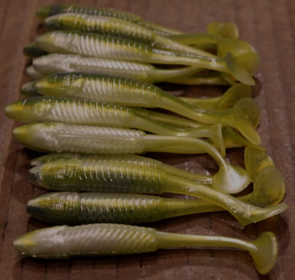 3.5 Swim Minnow Chartreuse Sexy Shad Paddle Tail Swimbait Trailer for A Rig 50pk - Image 3