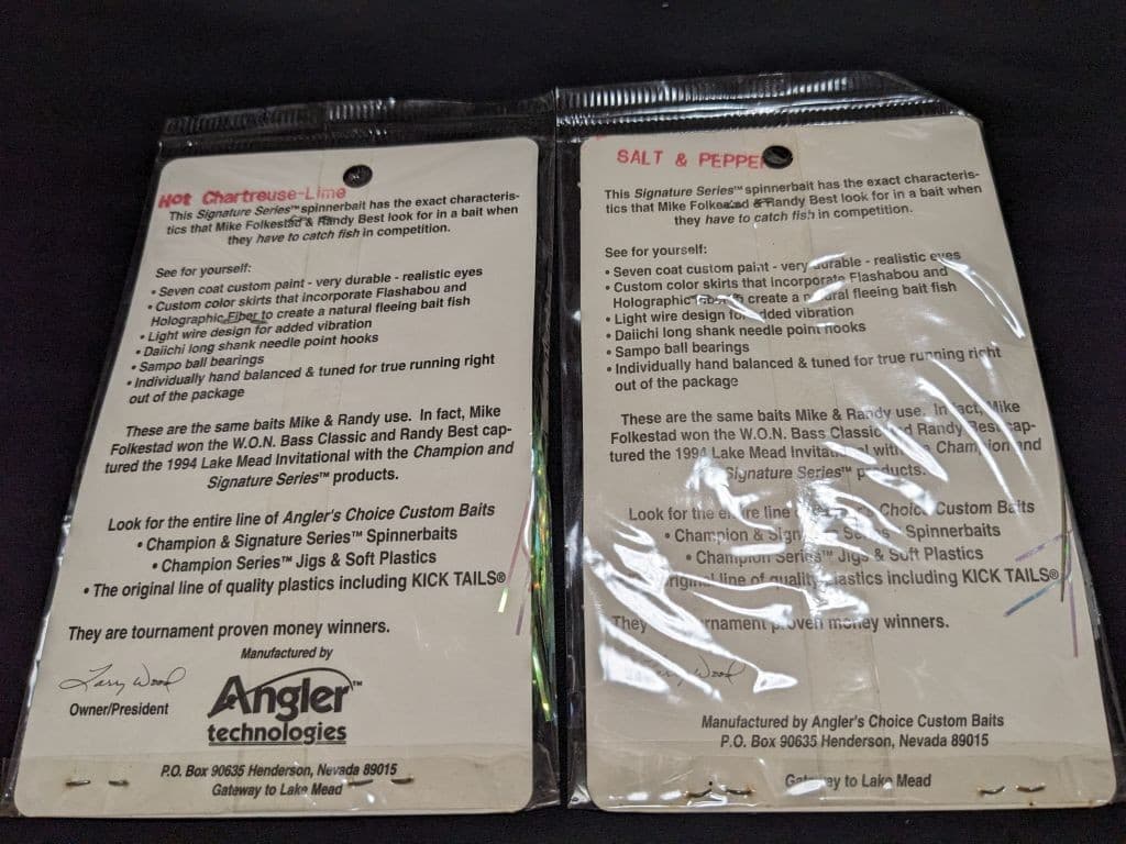 Angler's Choice Signature Series Spinnerbait 3/8oz Set of 2 Near Mint1 American - Image 4