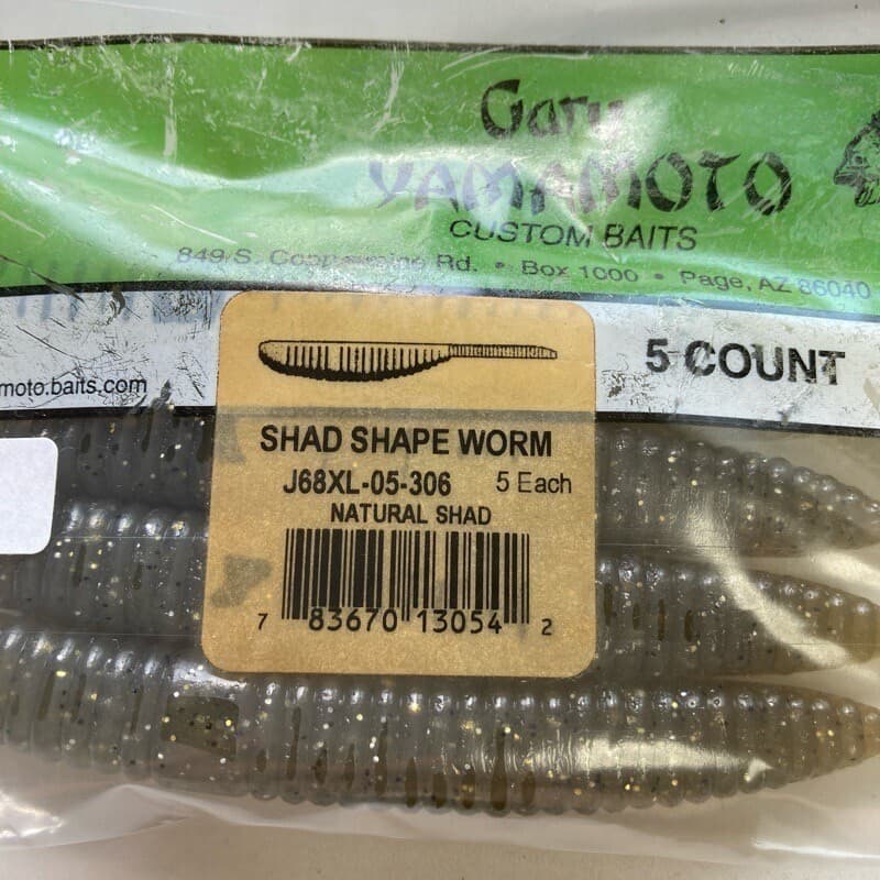 815342 Gary Yamamoto 6 Inch Shad Shape Worm 306 Natural Old Item - Image 4