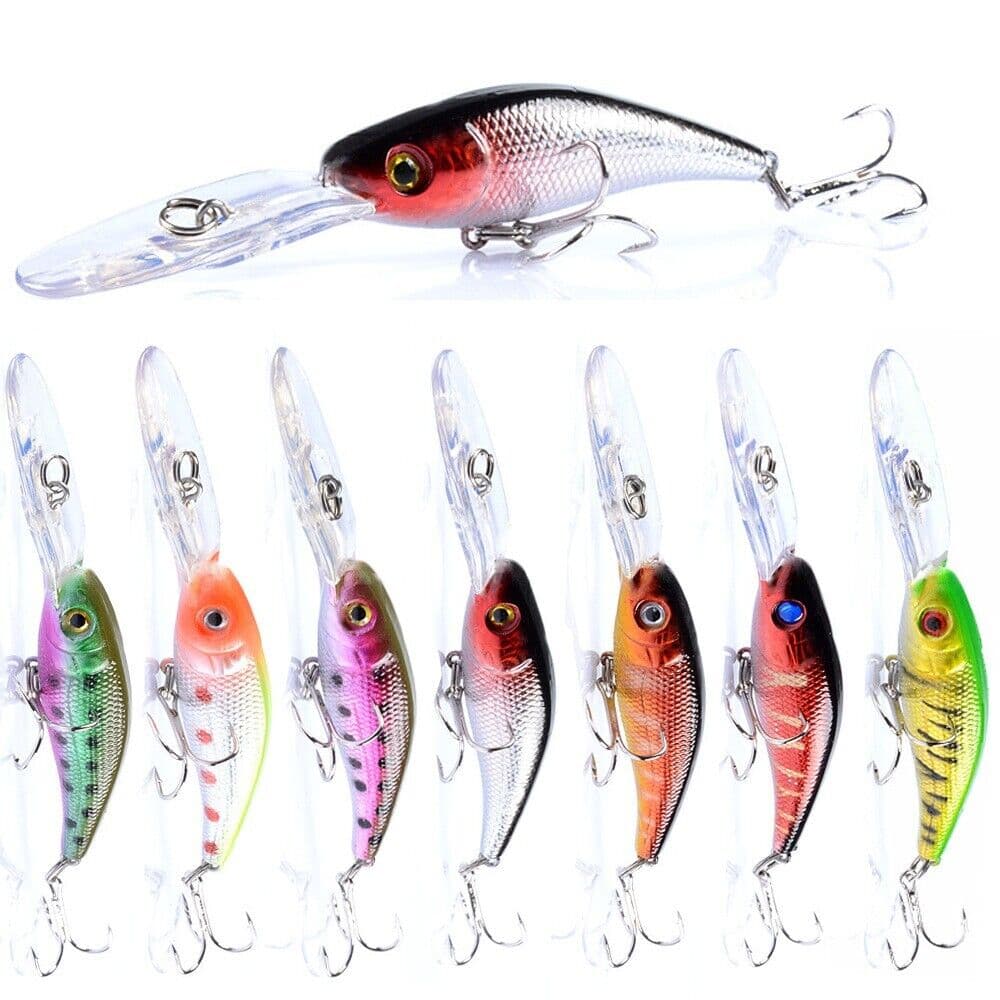 7PCS Fishing Lure Minnow 10cm 8g Crankbait Swimbait Artificial Wobblers Trolling - Image 1