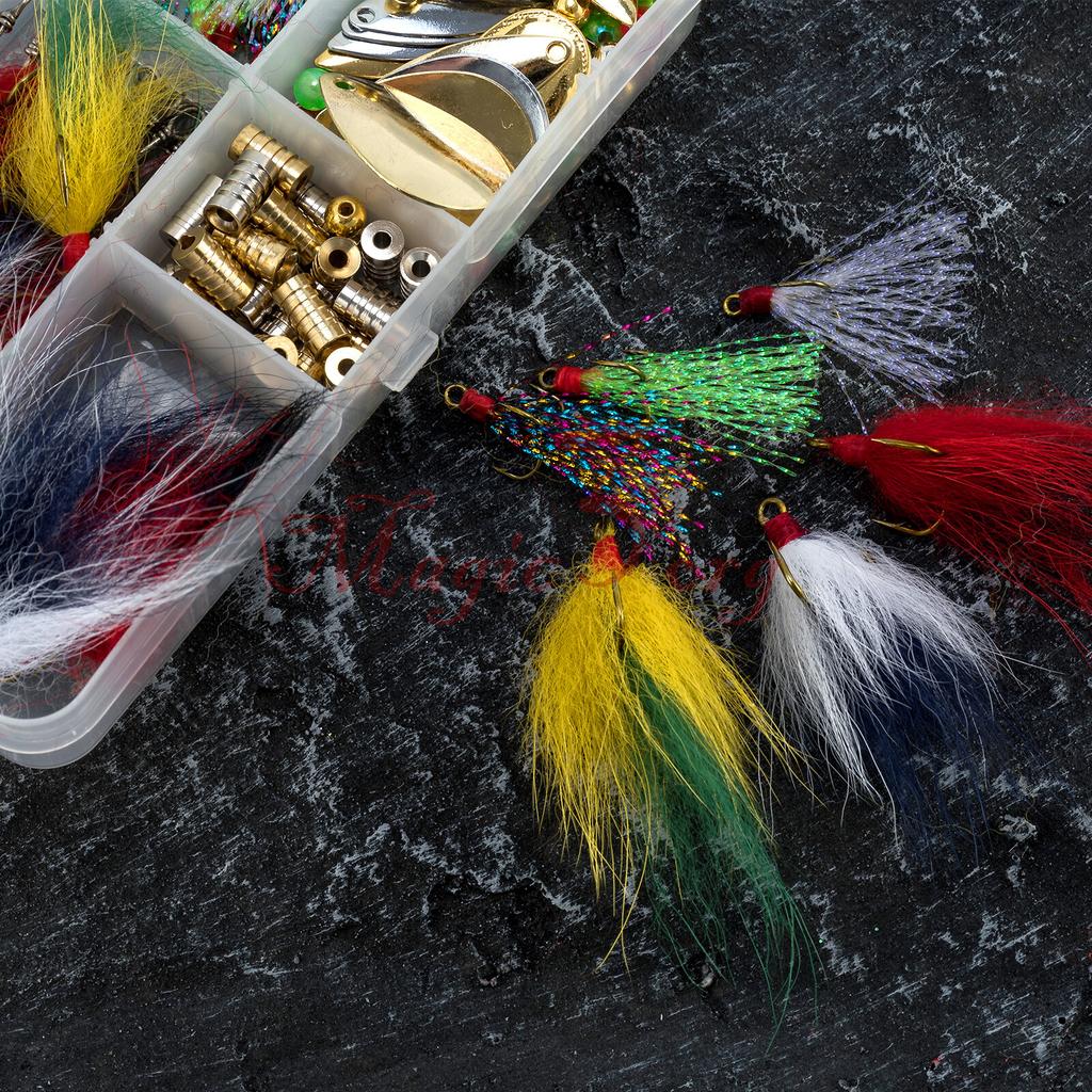 168PCS Fishing Accessories Spinner Blade Bait Making Kit DIY Rooster Tail Trout  - Image 5