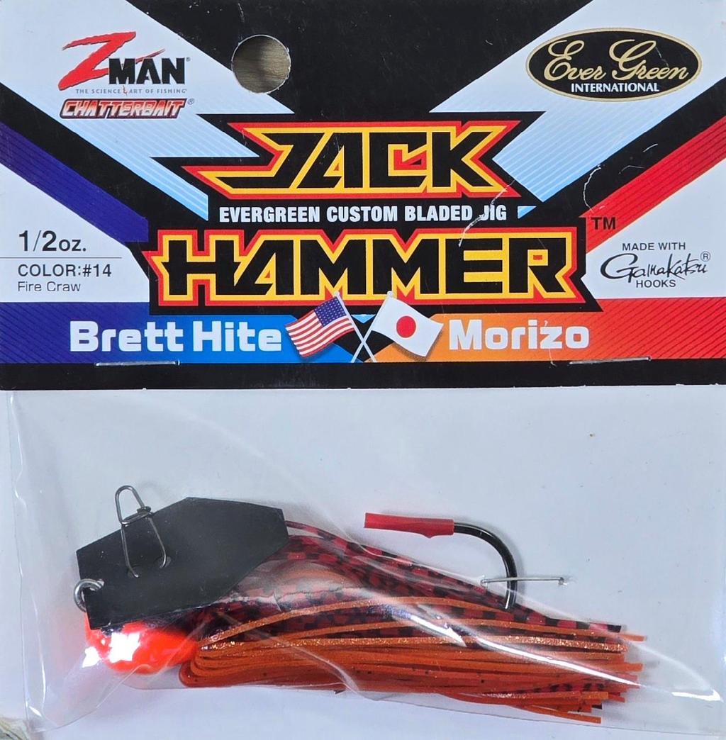 (Ct of 2) Z-Man Evergreen Chatterbait Jack Hammer 1/2 oz Evergreen Custom Blade! - Image 3