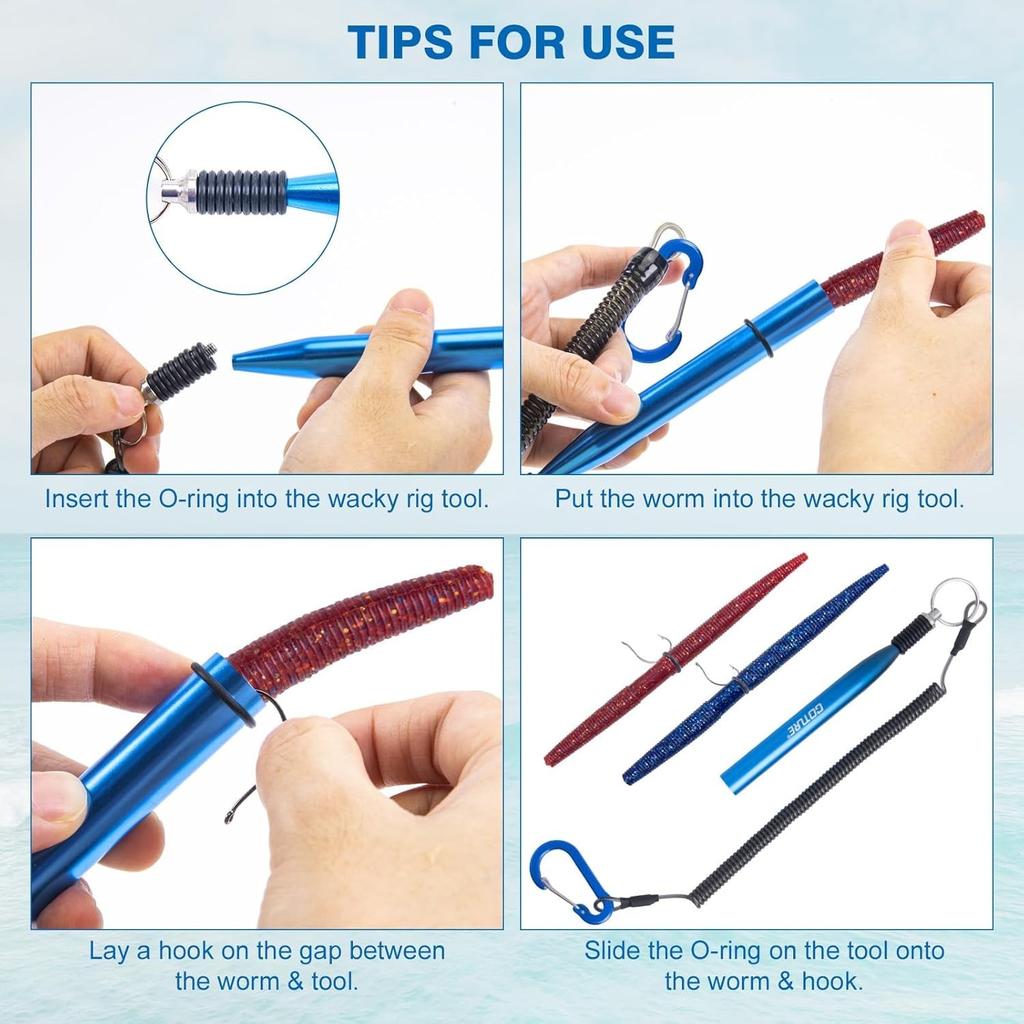 279-Piece Wacky Worm Fishing Lure Kit with Soft Plastics & Tackle Essentials - Image 11