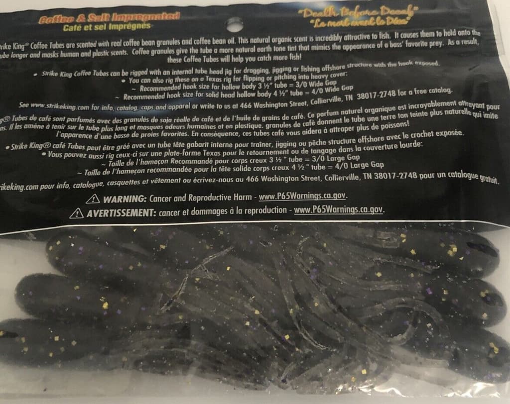 Strike King CT2.75-278 Soft Plastic 2.75 Inch FAT Coffee TUBE-1ea 9pk-NEW-SHIP24 - Image 6