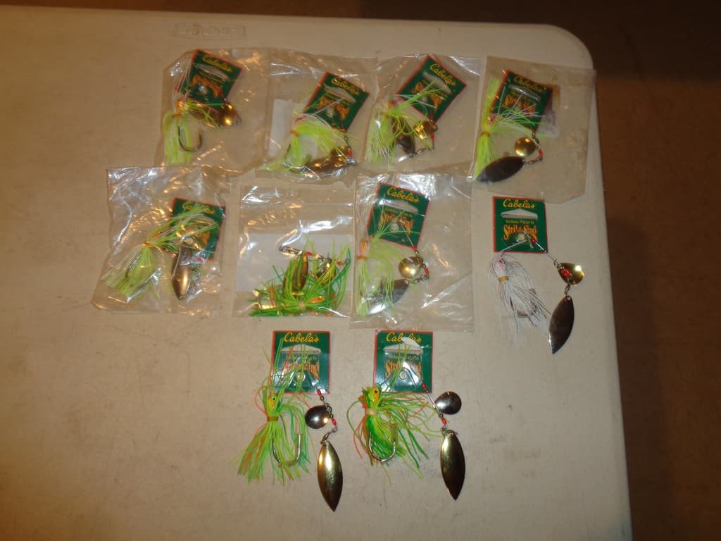 10 Cabela's STRIKE KING SPINNERBAIT 3/8OZ., CR38CW-45SG gold, CA38CW-12GS silver - Image 1