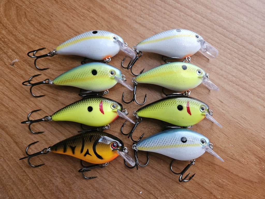 (8) Strike King KVD 1.5 Squarebill Crankbaits, Lot of 8 Fishing Lures - Image 1