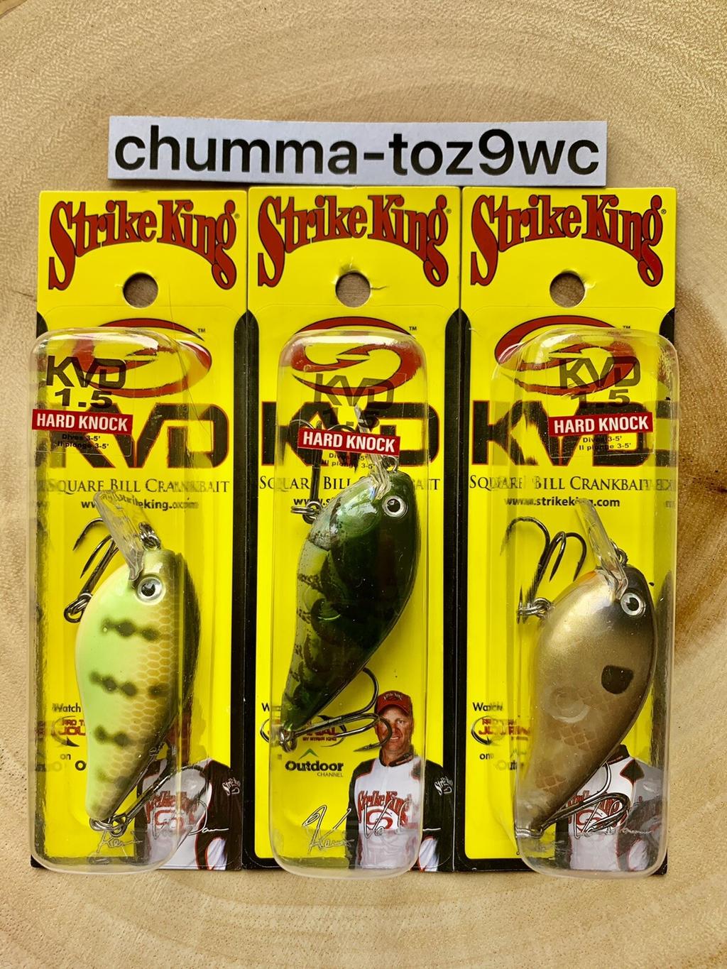 KVD1.5 (Lot Of 3) “Hard Knock” Square-bill Crankbait, Strike King, Bass, NWT! - Image 3