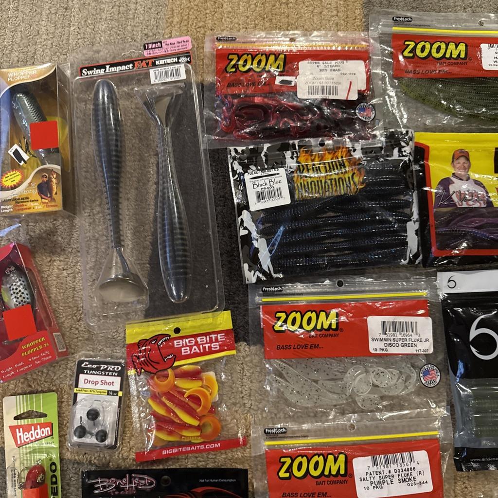 Bass Fishing Soft Plastics Lot (39) Yum Zoom Strike King Keitech 6th Sense - Image 8