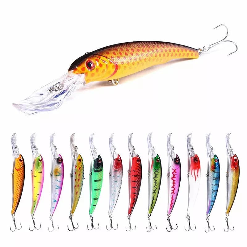 12pcs/set 16.5cm/27.9g Trolling Bait Minnow Fishing Lure Bass Swimbait Wobbler - Image 2