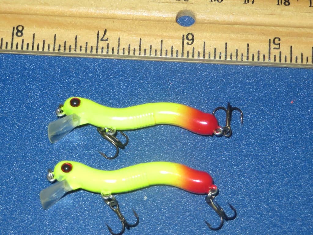 Lot of 2 Strike King Bitsy Wiggler HTF Lures Chartreuse - Image 2
