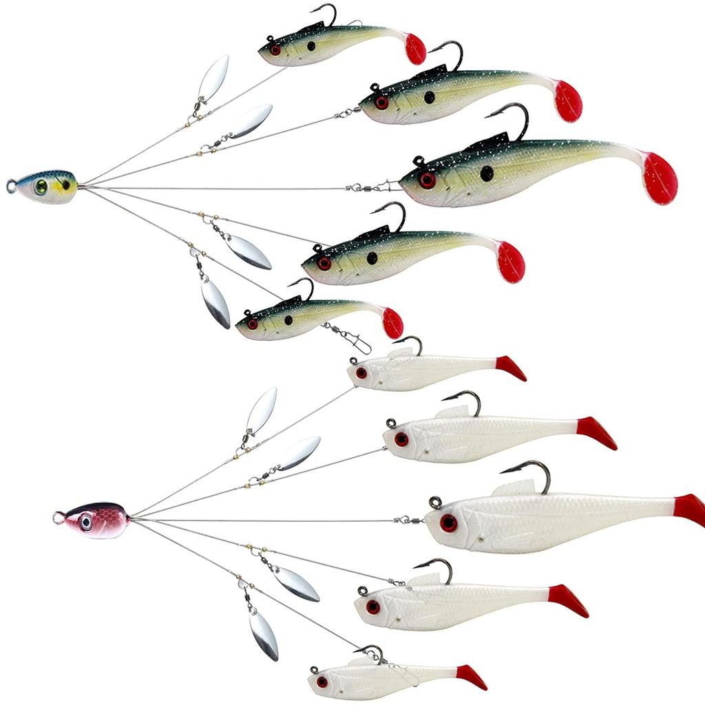 Alabama Boat Trolling Rigs for Bass Crappie Striper, 5 Aarms A-Rig Fishing Lu - Image 1