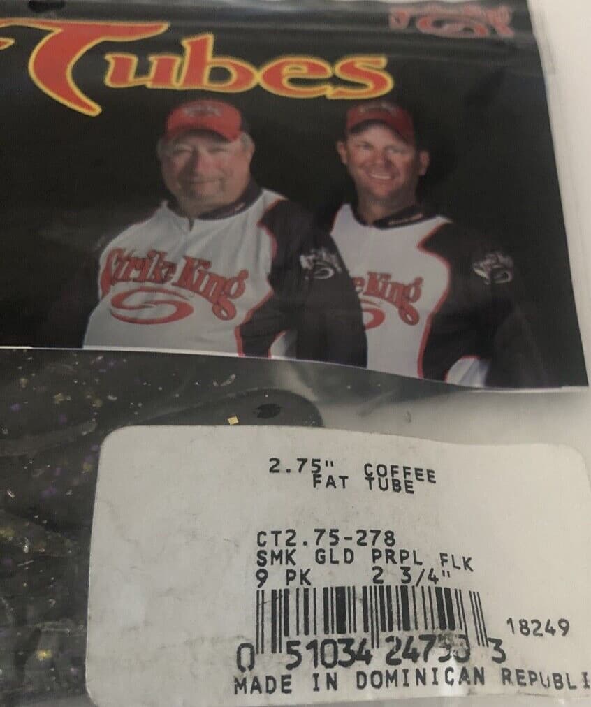 Strike King CT2.75-278 Soft Plastic 2.75 Inch FAT Coffee TUBE-1ea 9pk-NEW-SHIP24 - Image 2