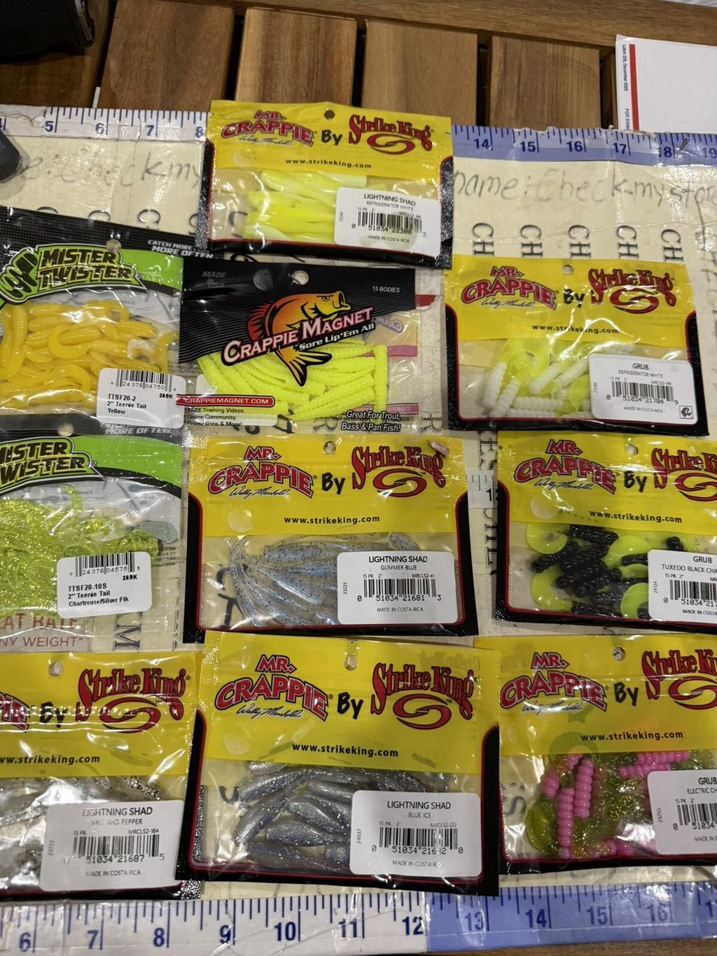 10X Mix Lot Strike King Panfish Mr Crappie Curly Tail Grub Fishing Lures - Image 2
