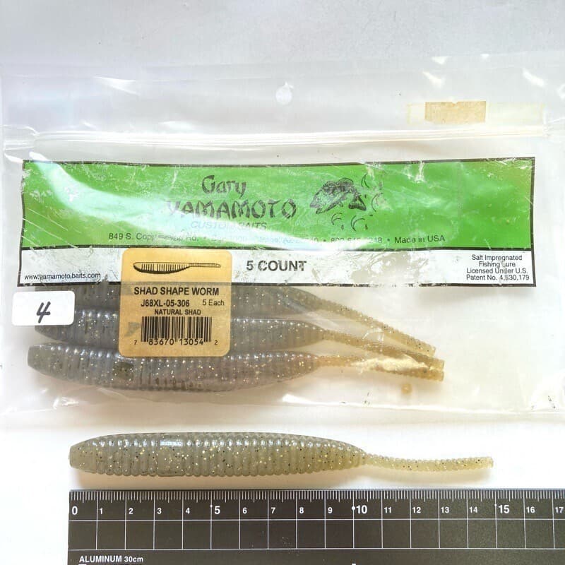 815342 Gary Yamamoto 6 Inch Shad Shape Worm 306 Natural Old Item - Image 1