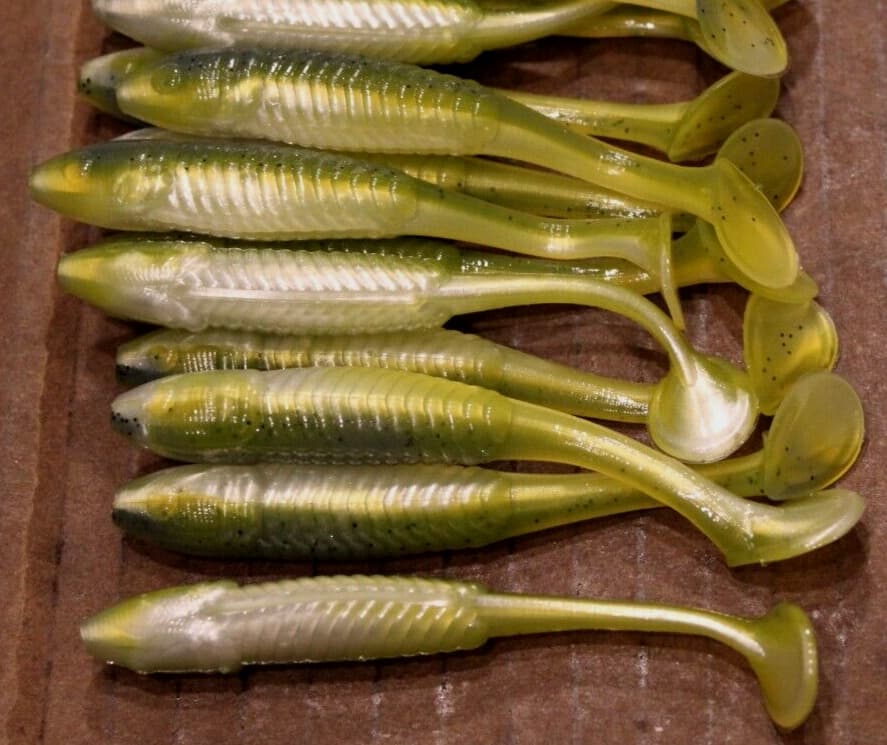 3.5 Swim Minnow Chartreuse Sexy Shad Paddle Tail Swimbait Trailer for A Rig 50pk - Image 1