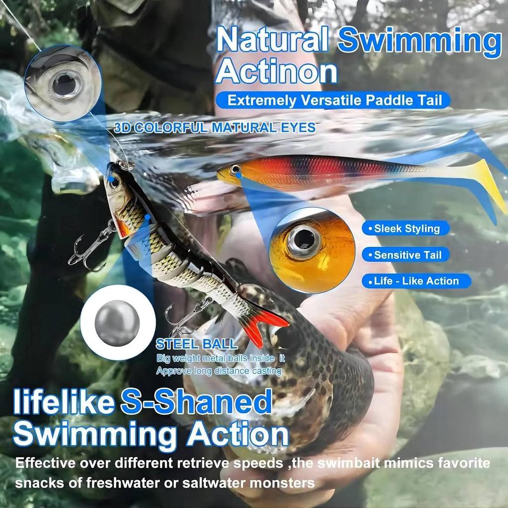 Fishing Lures Tackle Box Bass Kit,Including Animated Lure,Crankbaits,Spinnerbait - Image 2