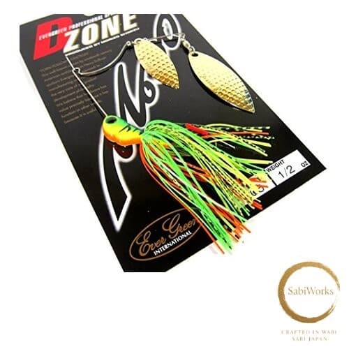 New Evergreen Spinnerbait D-Zone Double Willow Leaf 3/4oz Hot Tiger #06 - Image 1