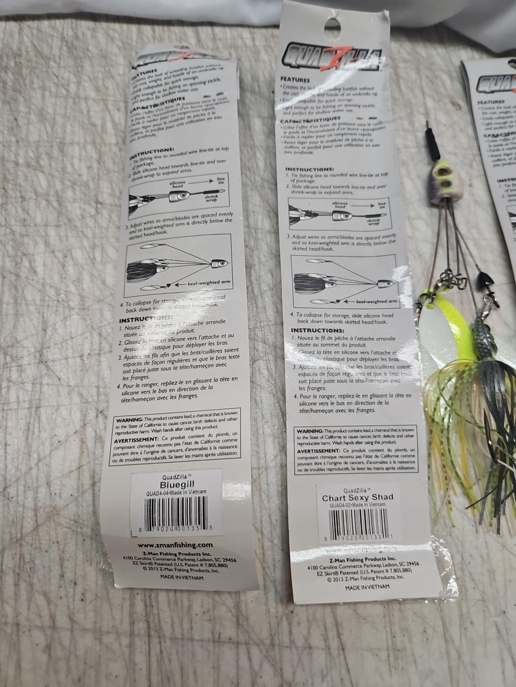 4 Z MAN QUADZILLA Collapsible 4 Arm Spinnerbait Umbrella Rig Fishing Lures  - Image 6