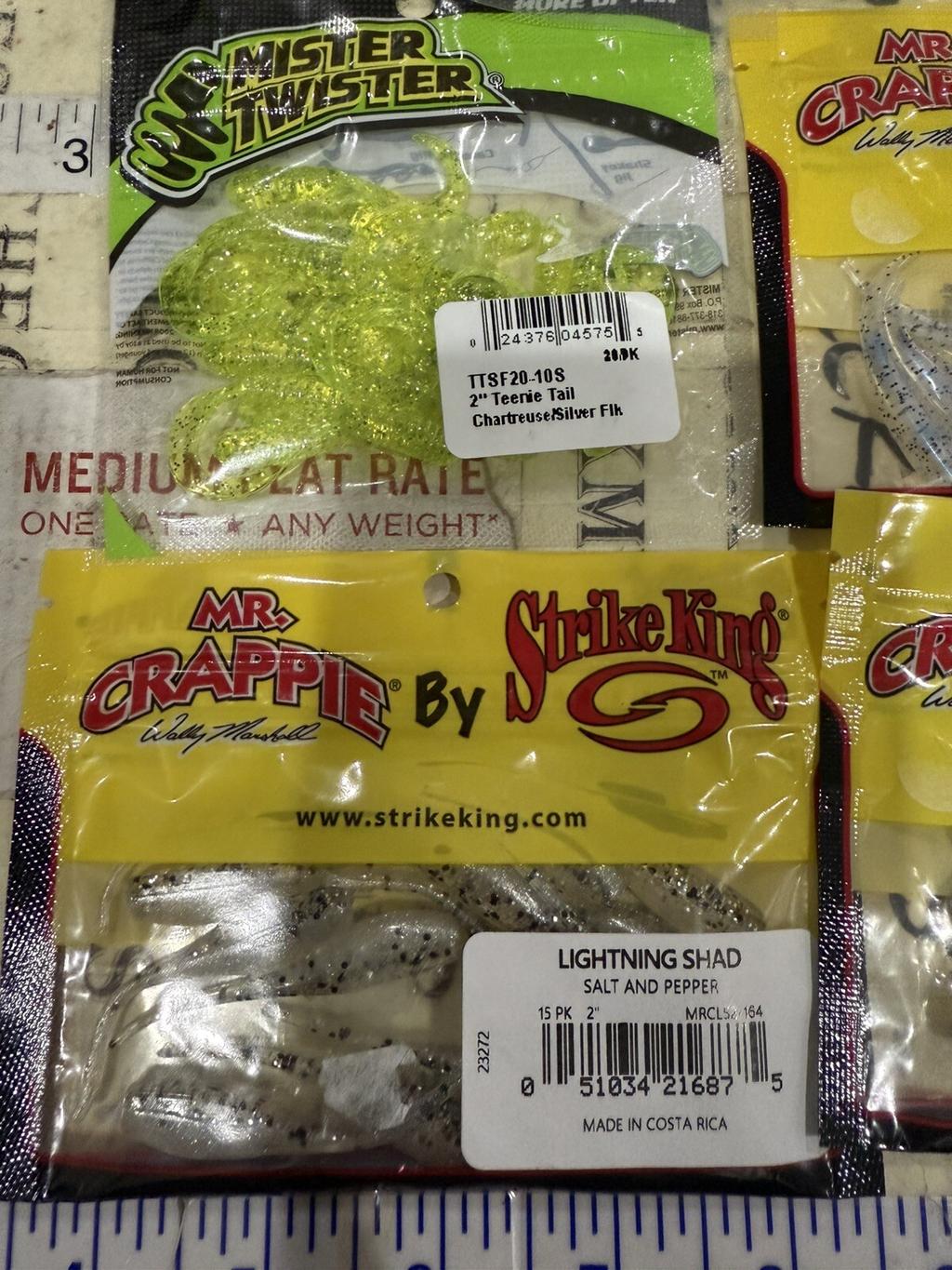 10X Mix Lot Strike King Panfish Mr Crappie Curly Tail Grub Fishing Lures - Image 7