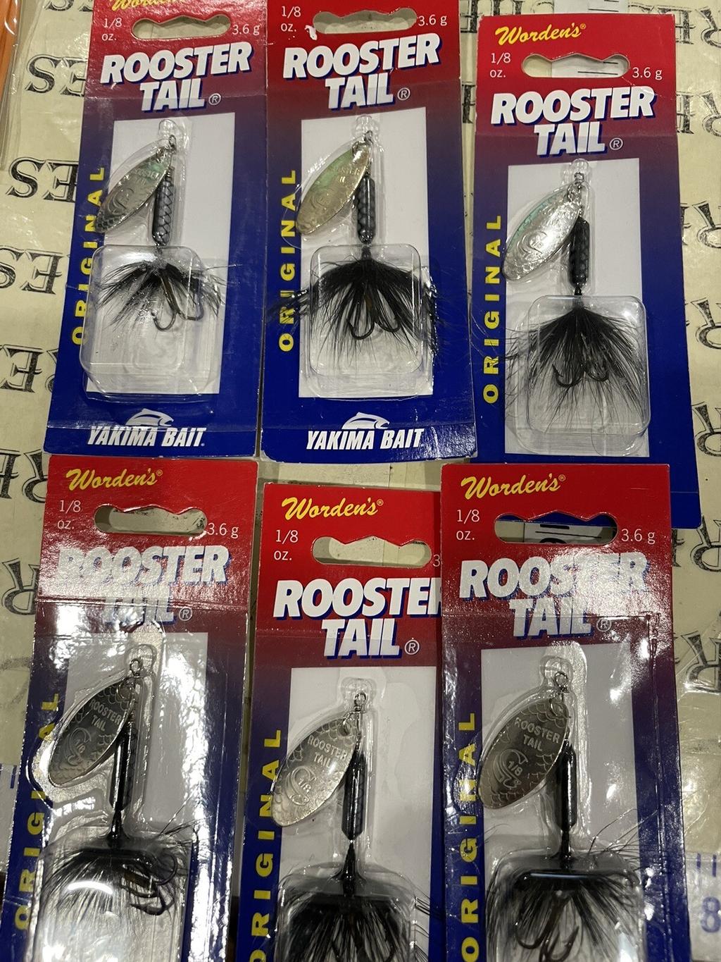 6X Yakima 208 1/8 oz Original Rooster Tail Black Fishing Spinnerbait Lure - Image 1