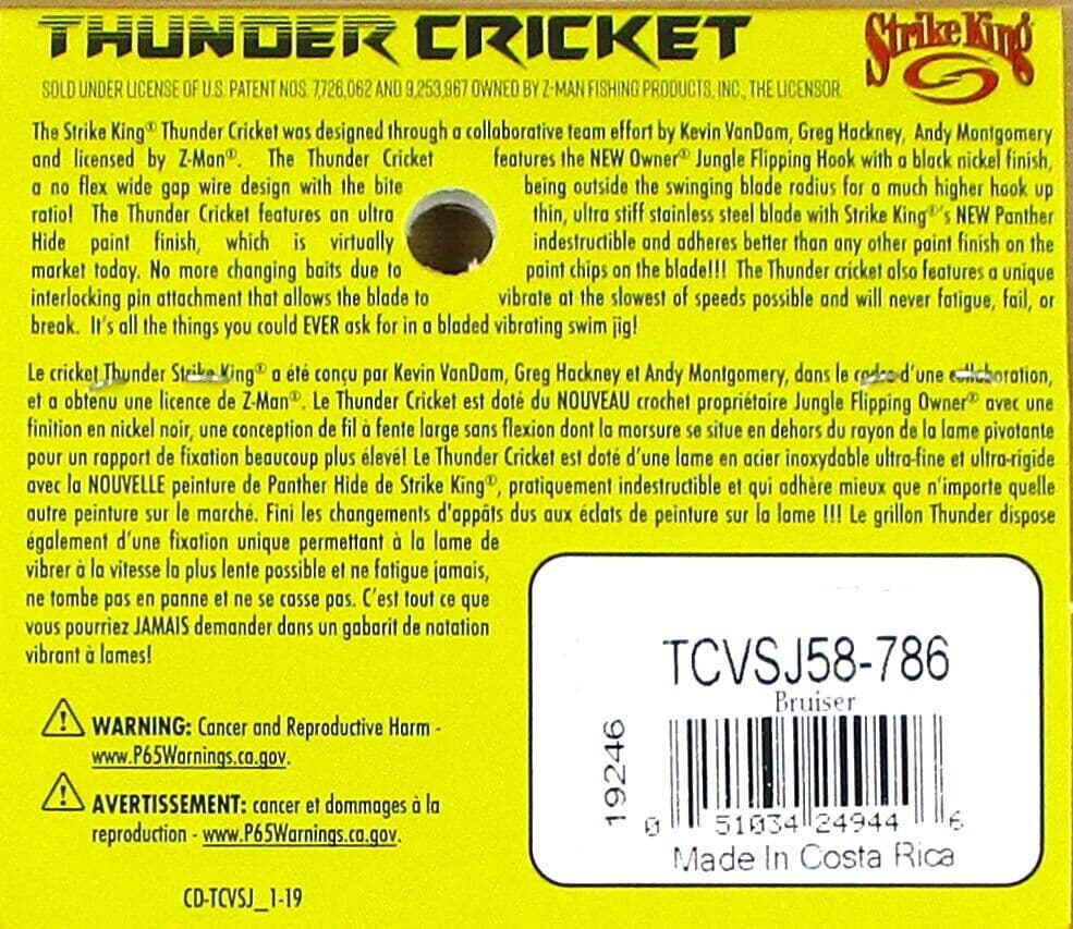 (12) Strike King 5/8 Oz Thunder Cricket Bladed Vibrating Jigs Bruiser Brand New - Image 4