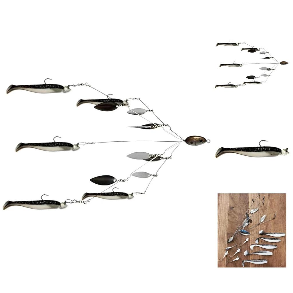 Complete 15-Piece Umbrella Rig Set - 20cm Bass Fishing Lure with Swim Baits - Image 7