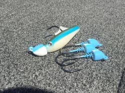 1/2 ounce powder blue True Lock Swimbait Head R2D2
