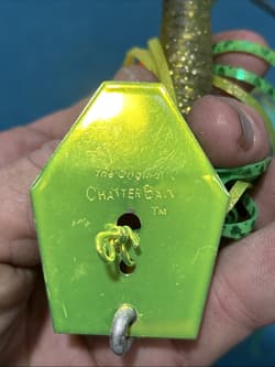 Large Original Chatterbait Green Yellow And Gold Fishing Lure - Thumbnail 5