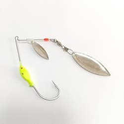 Old Spinnerbait 3/8 oz 10g Yellow Freshwater Fishing Lure Used - Thumbnail 2