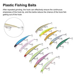 11 Pcs Simulation Minnow Lure Plastic Fishing Bait Fishing Accessories - Thumbnail 11