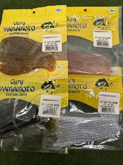 NO.6657 Gary Yamamoto 4.5 inch Flat Tail Worm Near Mint 4-piece Set - Thumbnail 1