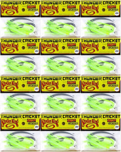 (12) Strike King 5/8 Oz Thunder Cricket Bladed Jigs Chartreuse Blue Glimmer New - Thumbnail 1