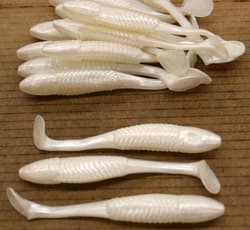 5" Swim Minnow Pearl Paddle Tail Swimbait Trailer for A Rig 50 pack bulk Bag - Thumbnail 8